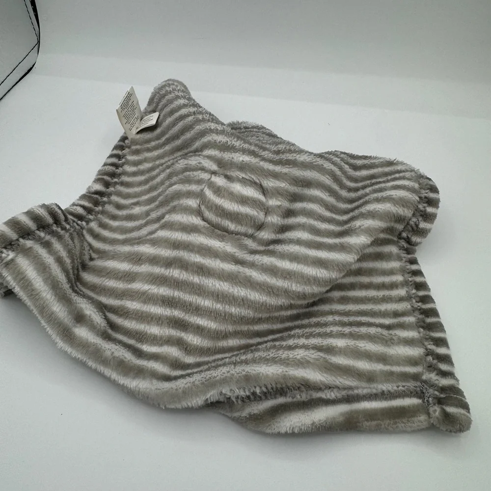 Lila & Jack Grey Elephant Baby Security Blanket Striped Lovey AT306-GY-ST
